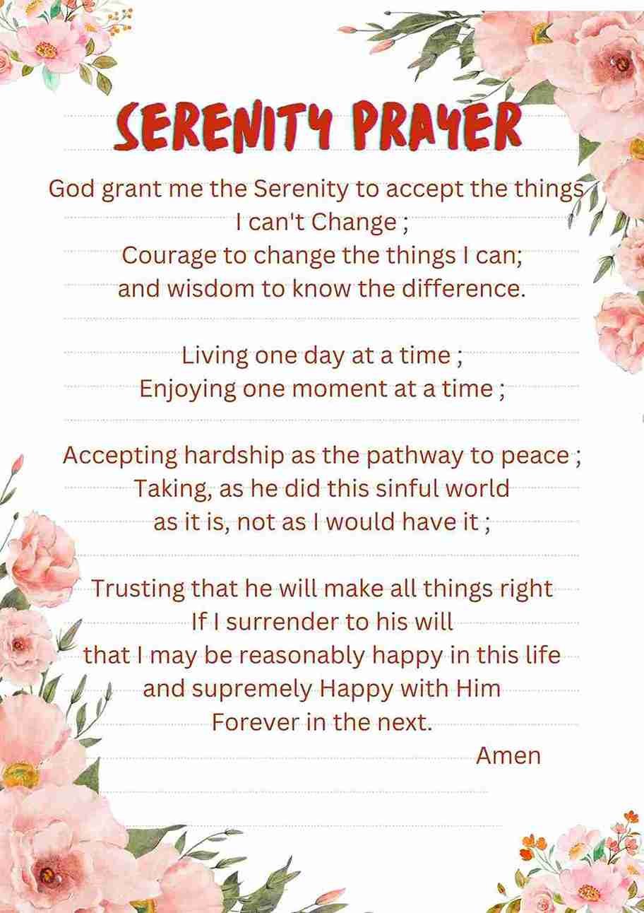 Serenity prayer Full serenity prayer Full serenity prayer images Meaning of serenity prayer Full serenity prayer in bible Serenity prayer printable Full serenity prayer printable Full serenity prayer printable free